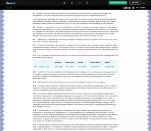 Σελίδα όρων της LibraBet με αριθμημένες παραγράφους για τις αναλήψεις